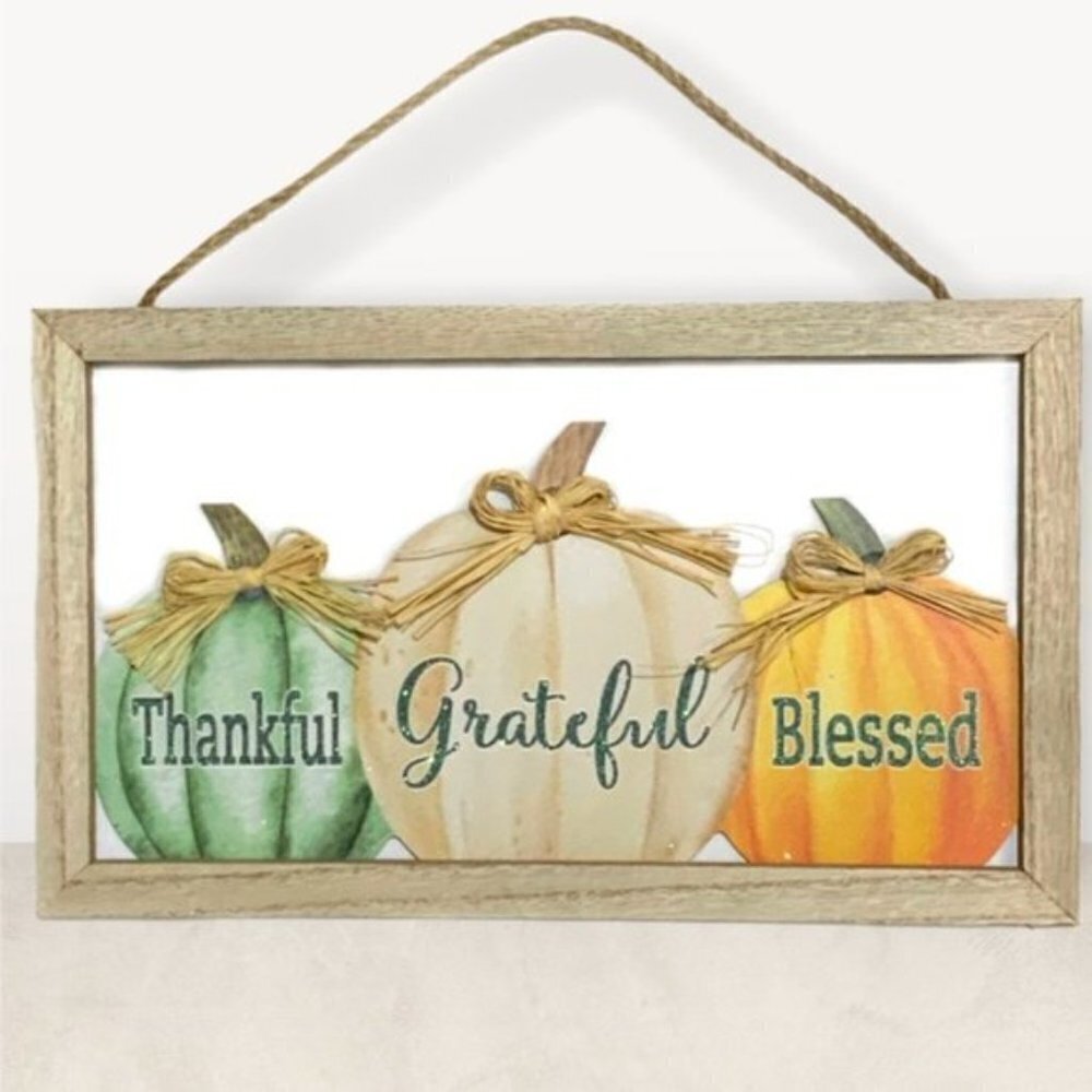 Modern Farmhouse Wall Hanging Fall Autumn Halloween Thanksgiving Decor 14 x 8 in - Picture 11 of 12